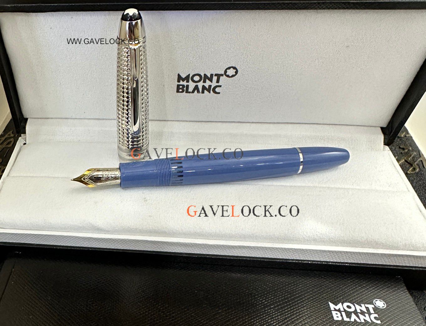 AAA Copy Montblanc Meisterstuck 149 Blue & Silver Cap Fountain Pen